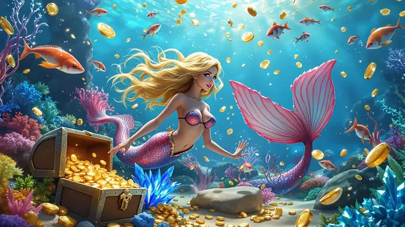 Meriam dan target ikan pada permainan arcade bawah laut